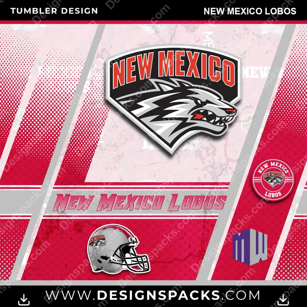 College Sport Sports New Mexico Lobos NCAA College Sport Tumbler Digital Wrap Design Download