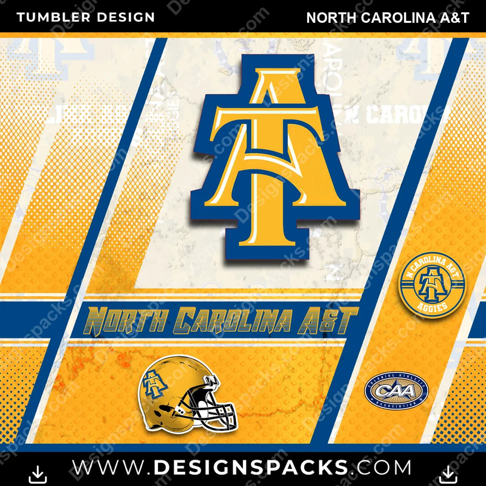 College Sport Sports North Carolina A&T NCAA College Sport Tumbler Digital Wrap Design Download