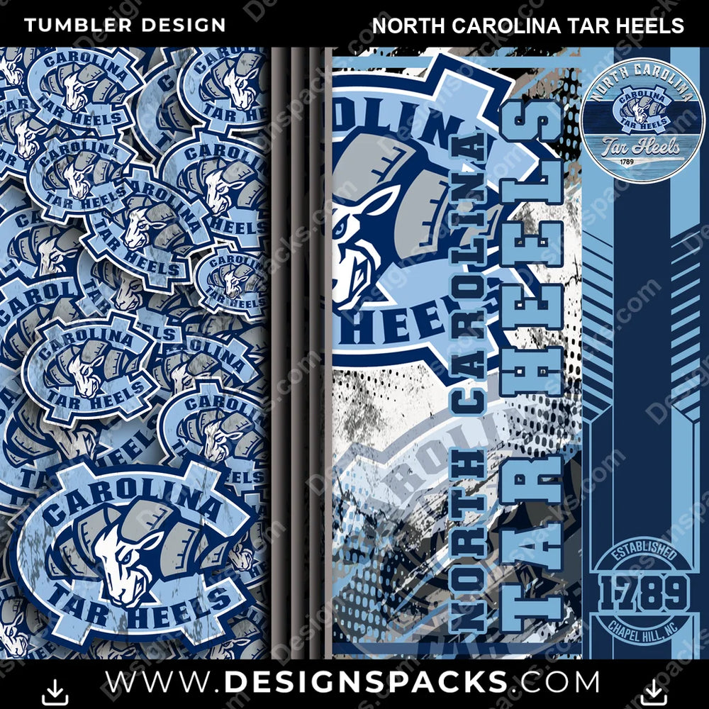 College Sport Sports North Carolina Tar Heels NCAA College Sport Tumbler Digital Wrap Design Download