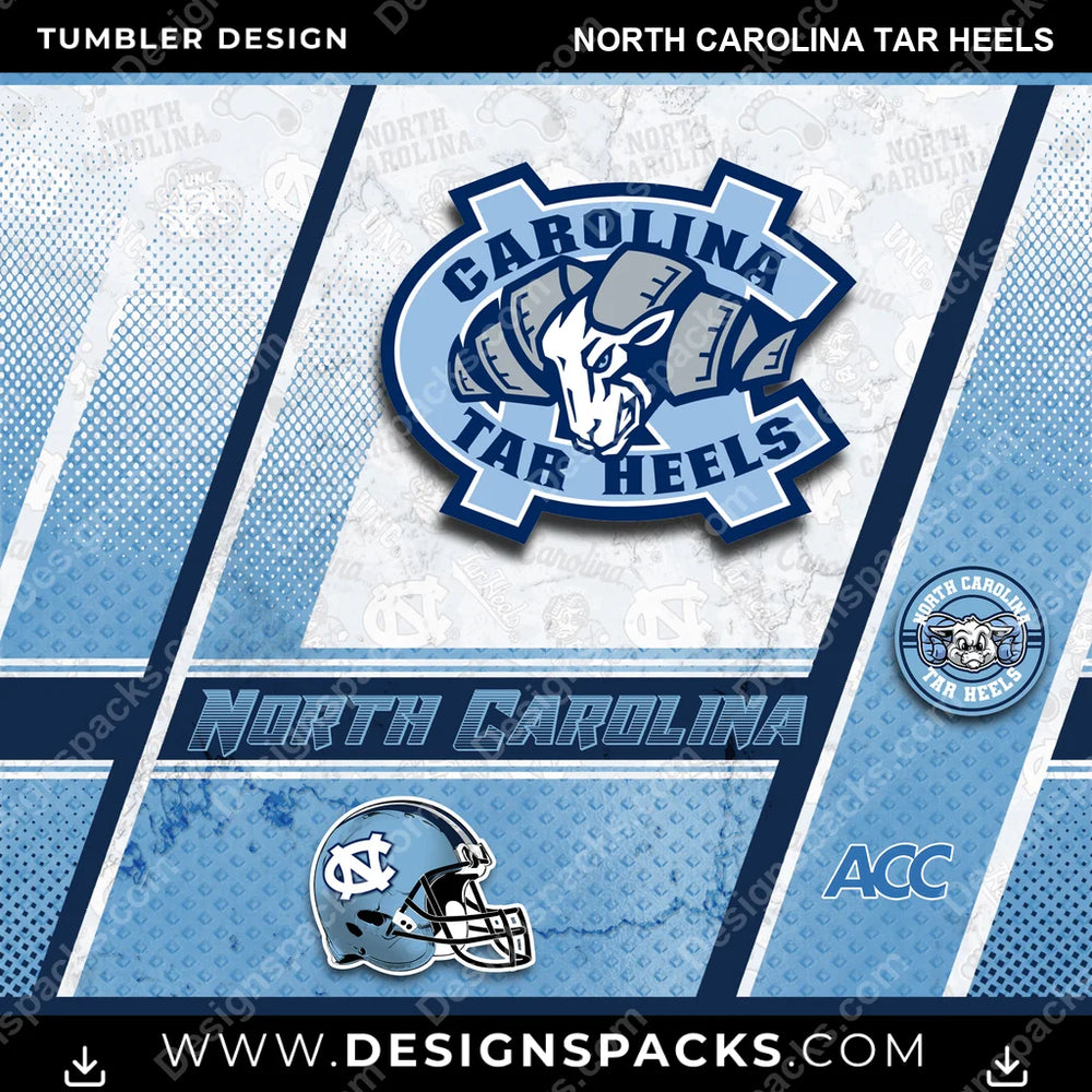 College Sport Sports North Carolina Tar Heels NCAA College Sport Tumbler Digital Wrap Design Download