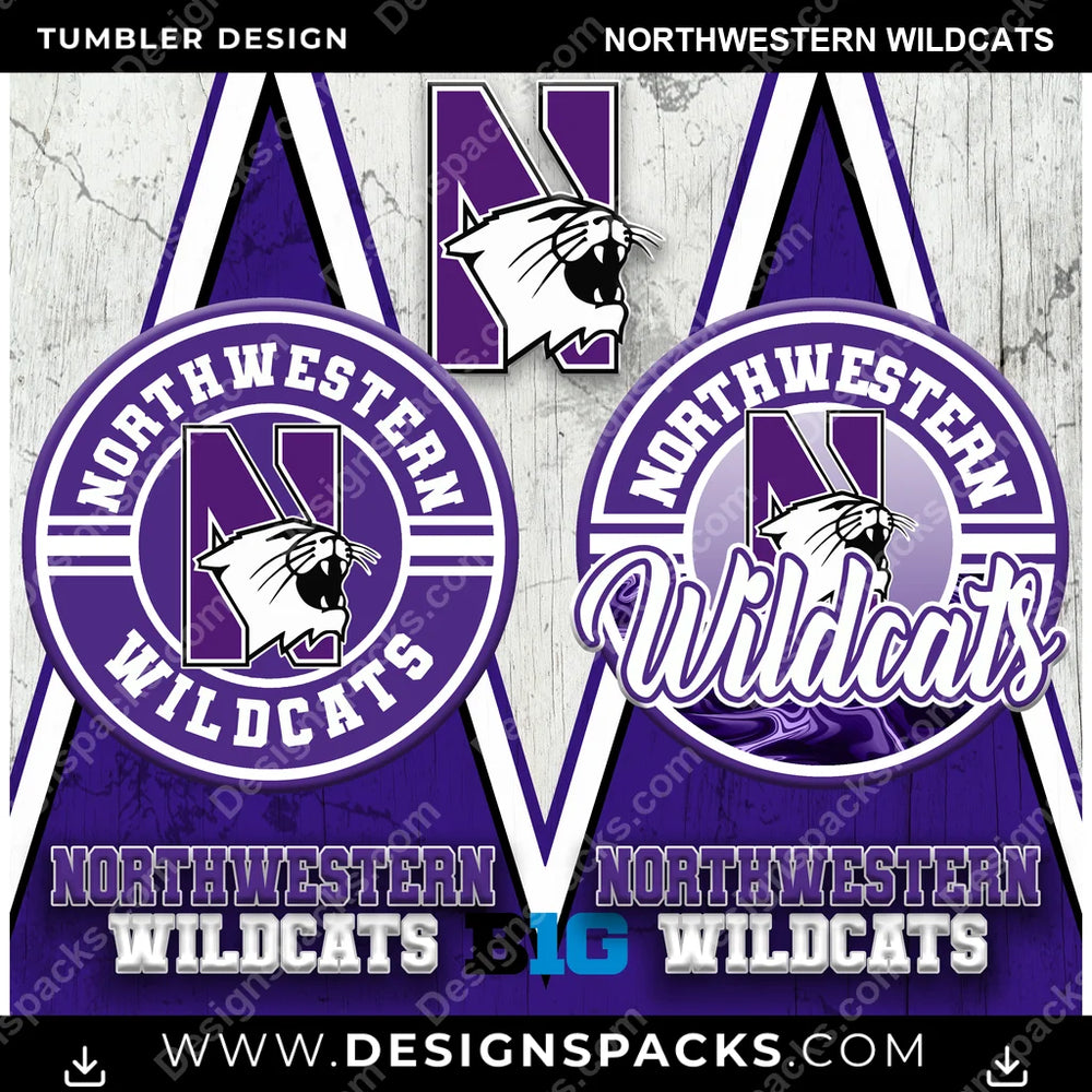 College Sport Sports Northwestern Wildcats NCAA College Sport Tumbler Digital Wrap Design Download