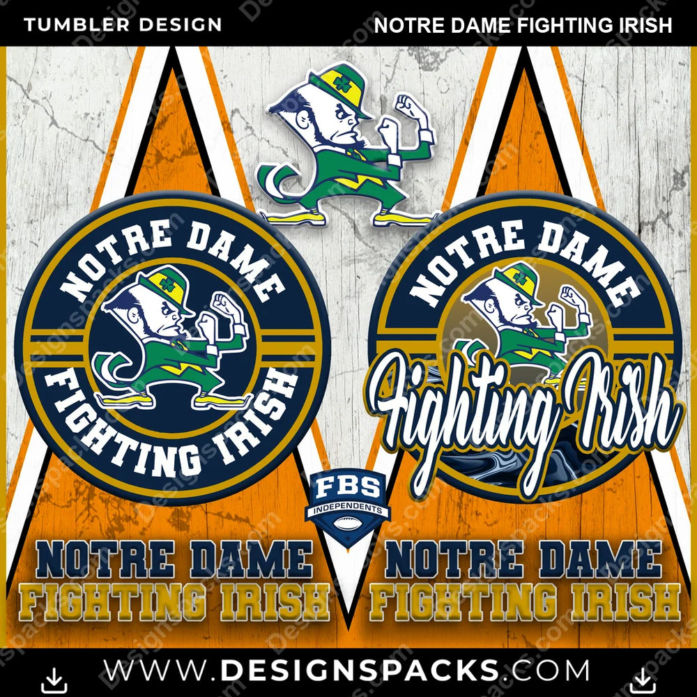 College Sport Sports Notre Dame Fighting Irish NCAA College Sport Tumbler Digital Wrap Design Download