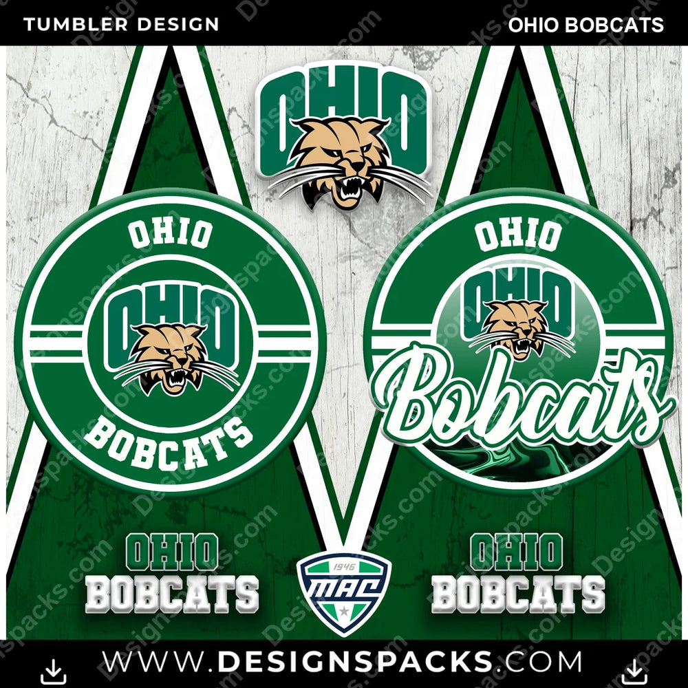 College Sport Sports Ohio Bobcats NCAA College Sport Tumbler Digital Wrap Design Download