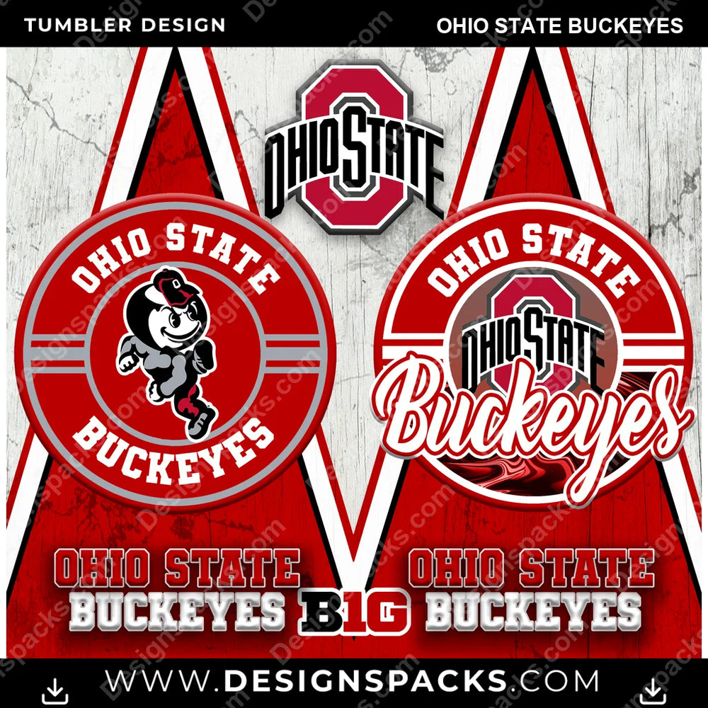 College Sport Sports Ohio State Buckeyes NCAA College Sport Tumbler Digital Wrap Design Download