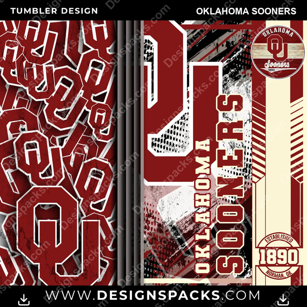 College Sport Sports Oklahoma Sooners NCAA College Sport Tumbler Digital Wrap Design Download