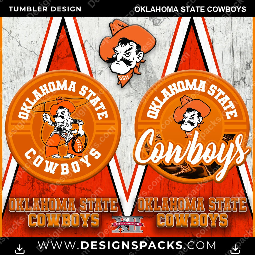 College Sport Sports Oklahoma State Cowboys NCAA College Sport Tumbler Digital Wrap Design Download
