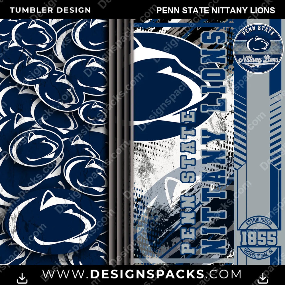 College Sport Sports Penn State Nittany Lions NCAA College Sport Tumbler Digital Wrap Design Download