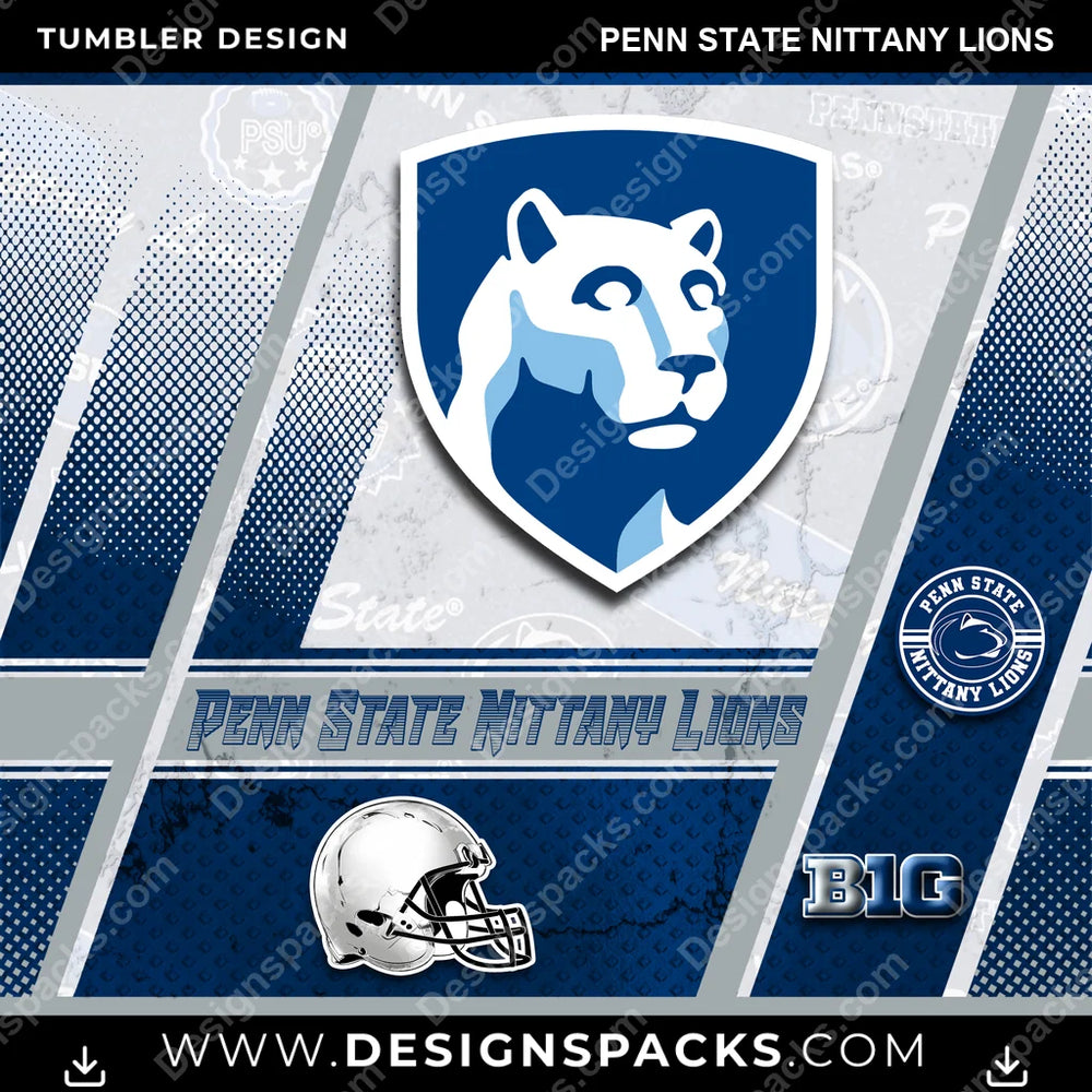 College Sport Sports Penn State Nittany Lions NCAA College Sport Tumbler Digital Wrap Design Download