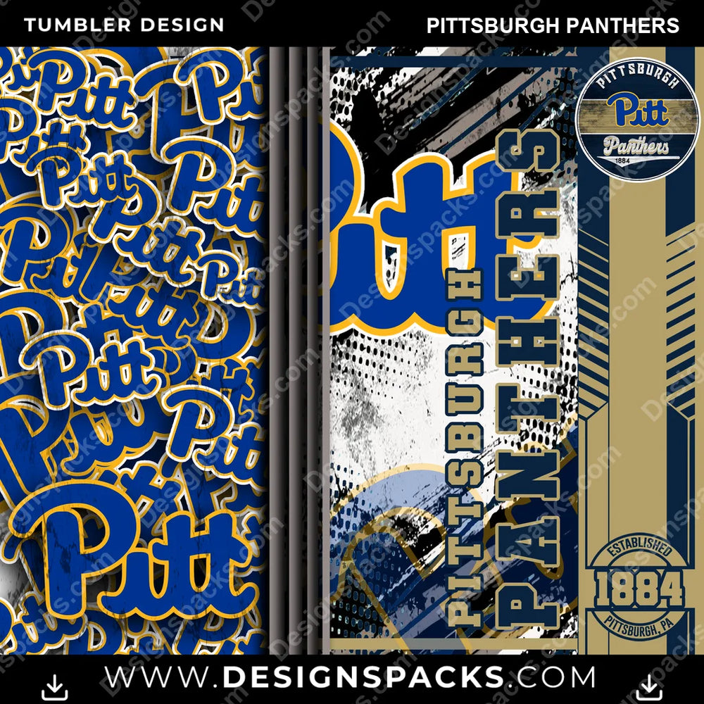 College Sport Sports Pittsburgh Panthers NCAA College Sport Tumbler Digital Wrap Design Download