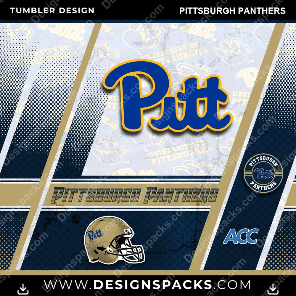 College Sport Sports Pittsburgh Panthers NCAA College Sport Tumbler Digital Wrap Design Download