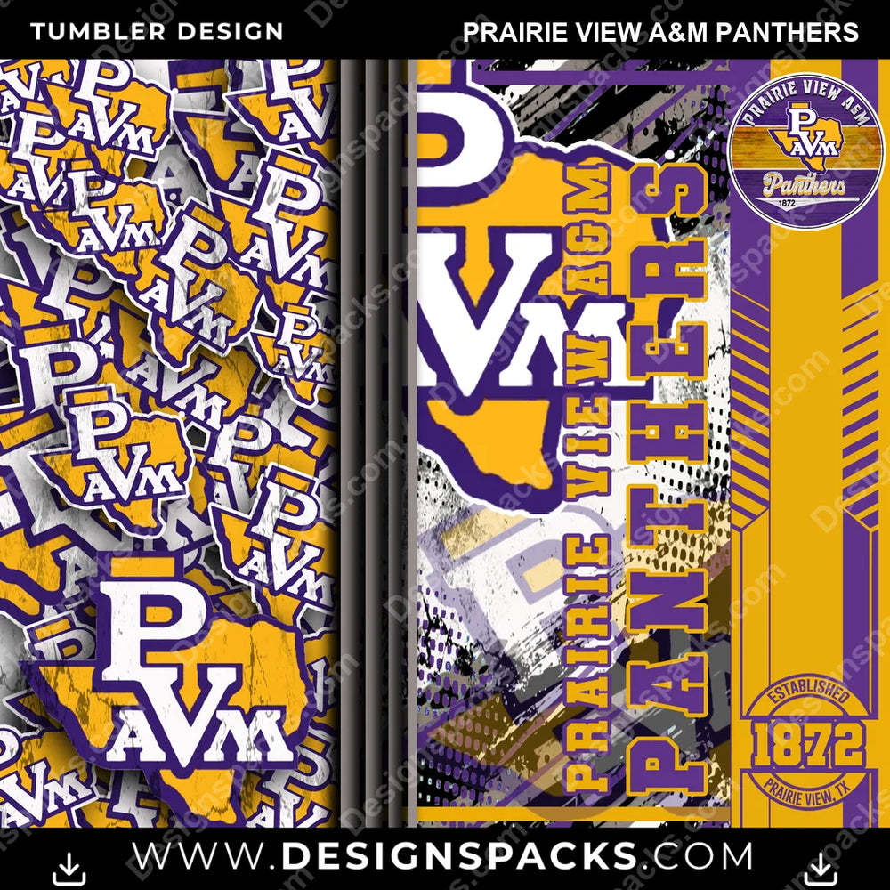College Sport Sports Prairie View A&M Panthers NCAA College Sport Tumbler Digital Wrap Design Download
