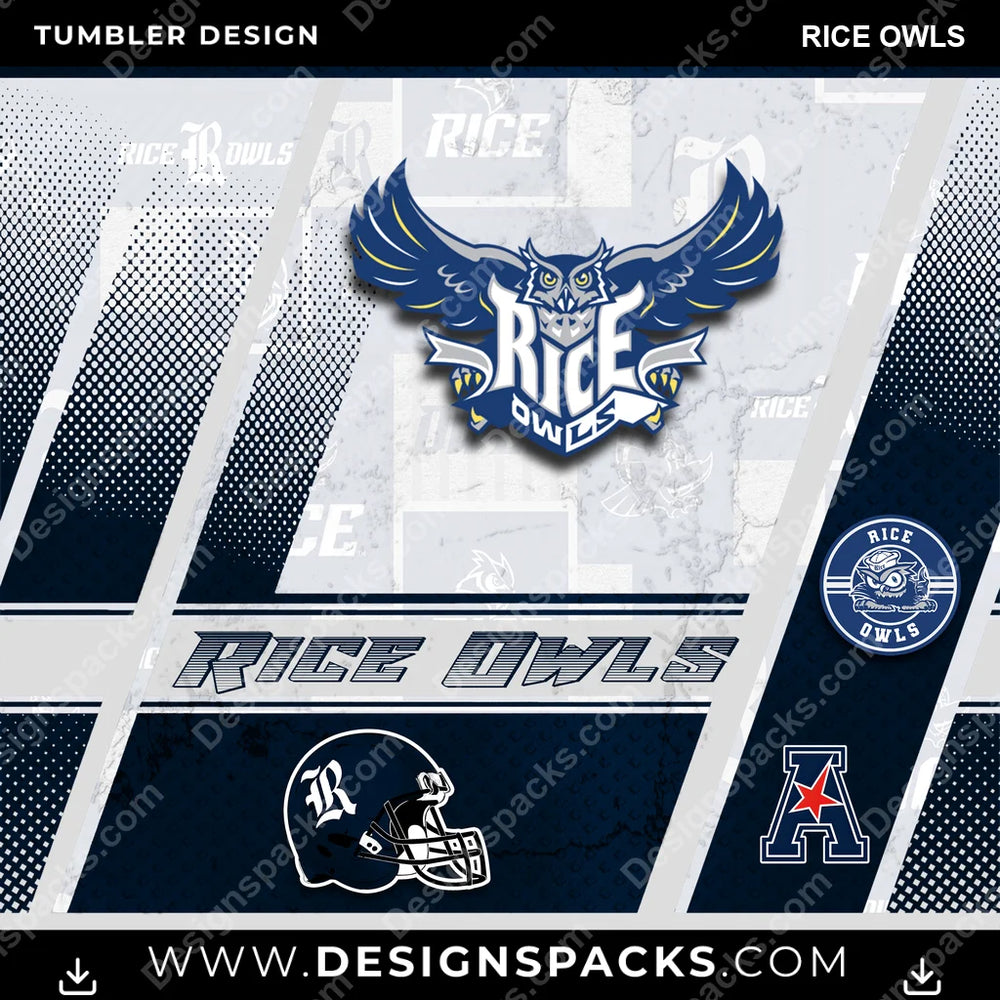 College Sport Sports Rice Owls NCAA College Sport Tumbler Digital Wrap Design Download
