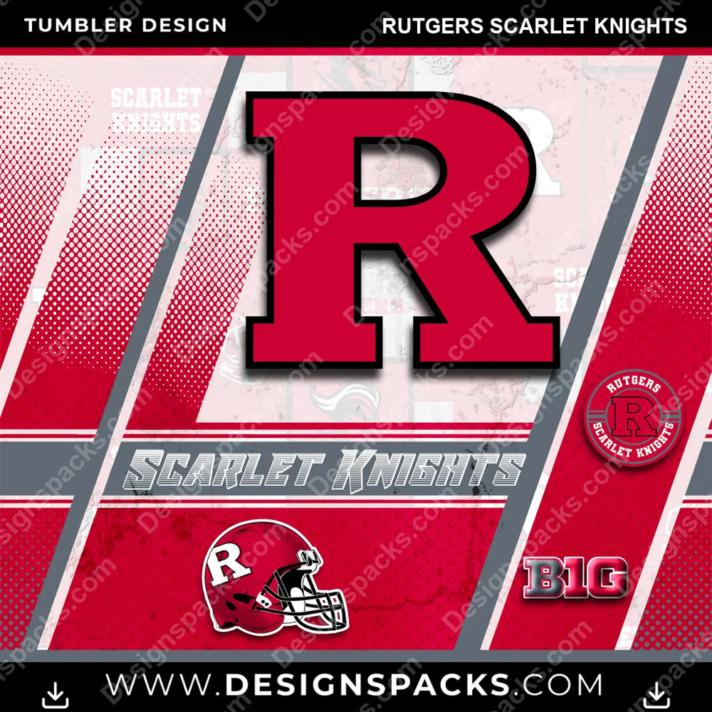 College Sport Sports Rutgers Scarlet Knights NCAA College Sport Tumbler Digital Wrap Design Download