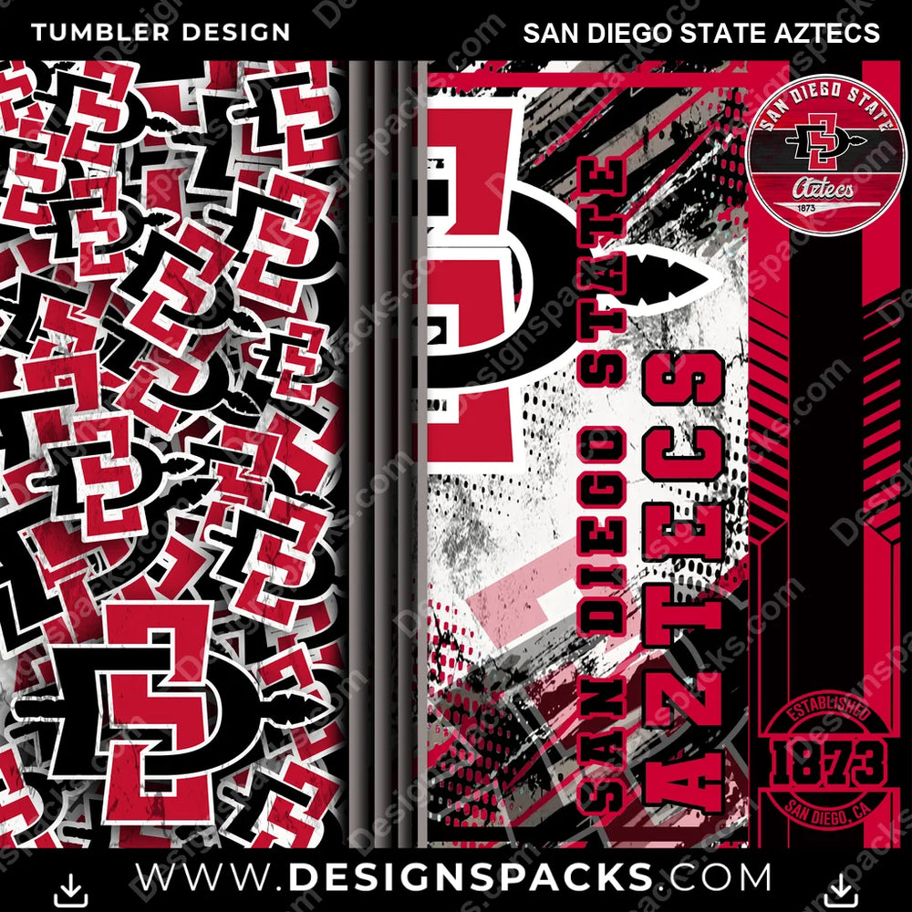 College Sport Sports San Diego State Aztecs NCAA College Sport Tumbler Digital Wrap Design Download