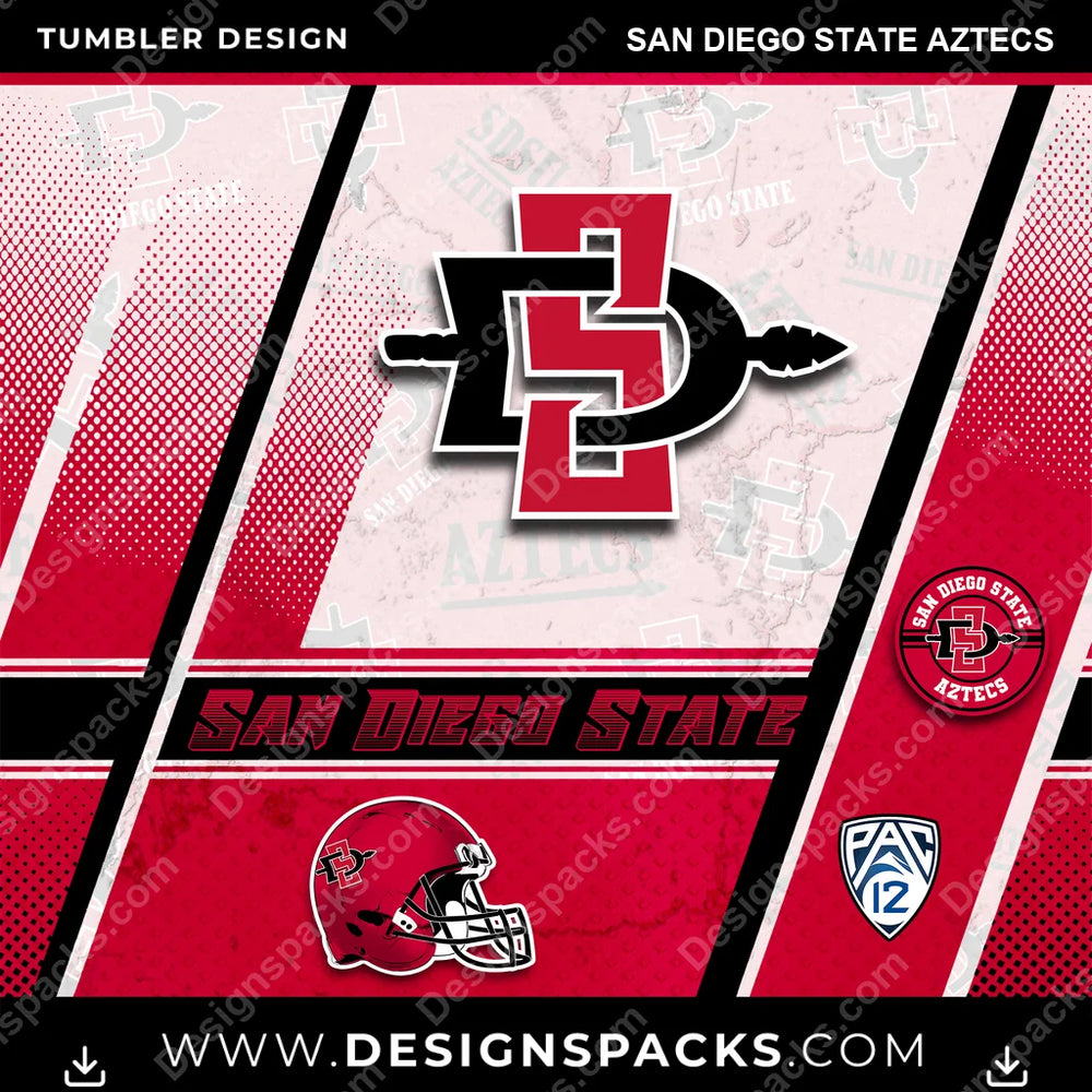 College Sport Sports San Diego State Aztecs NCAA College Sport Tumbler Digital Wrap Design Download