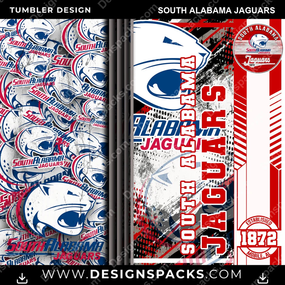 College Sport Sports South Alabama Jaguars NCAA College Sport Tumbler Digital Wrap Design Download