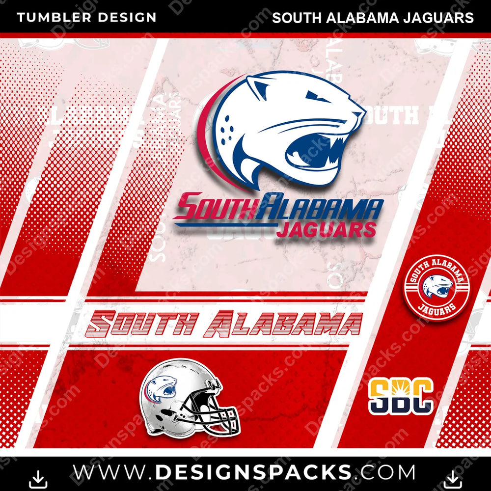 College Sport Sports South Alabama Jaguars NCAA College Sport Tumbler Digital Wrap Design Download