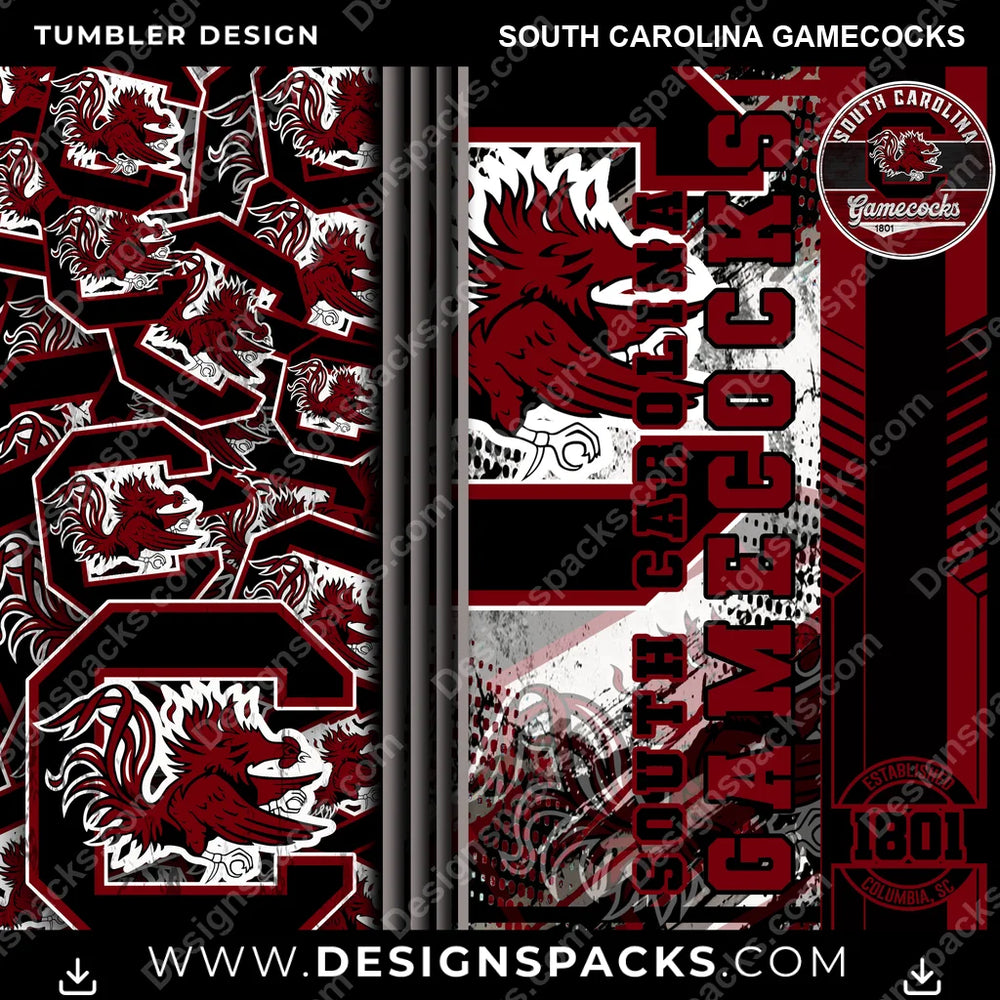 College Sport Sports South Carolina Gamecocks NCAA College Sport Tumbler Digital Wrap Design Download