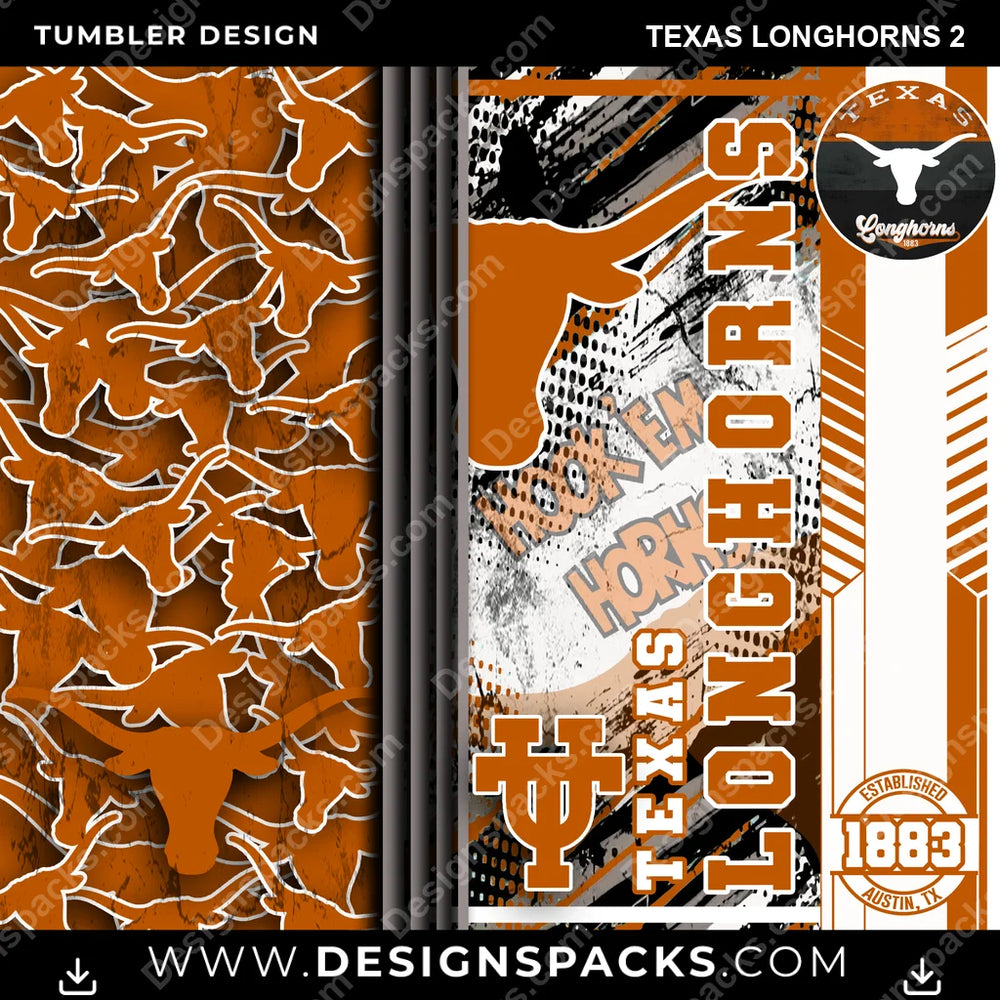 College Sport Sports Texas Longhorns 2 NCAA College Sport Tumbler Digital Wrap Design Download