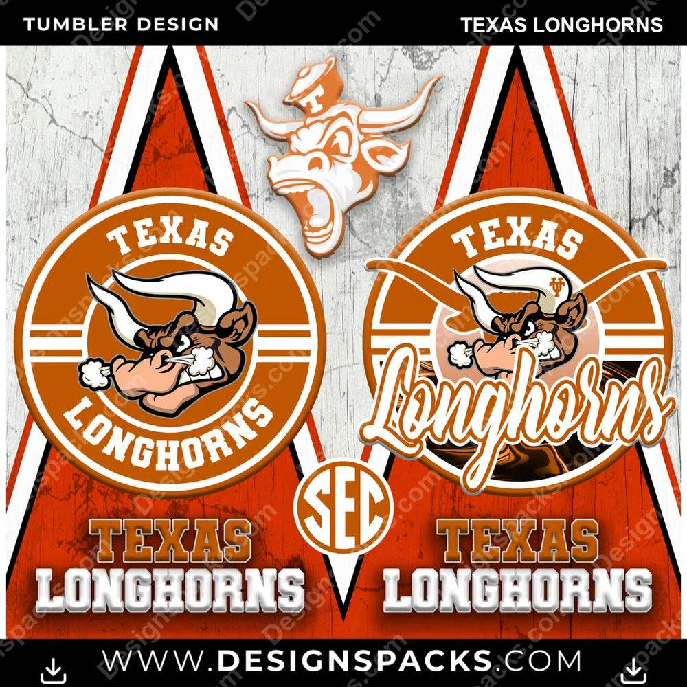 College Sport Sports Texas Longhorns NCAA College Sport Tumbler Digital Wrap Design Download