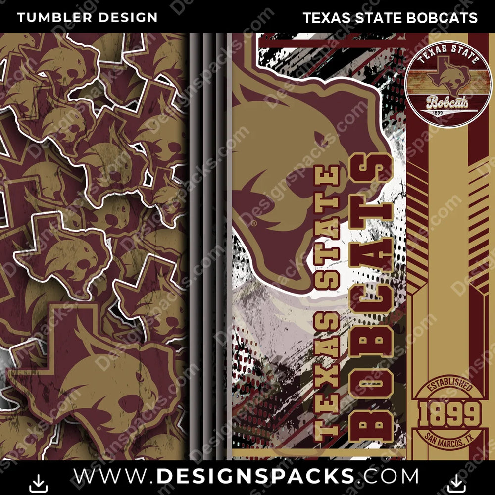 College Sport Sports Texas State Bobcats NCAA College Sport Tumbler Digital Wrap Design Download
