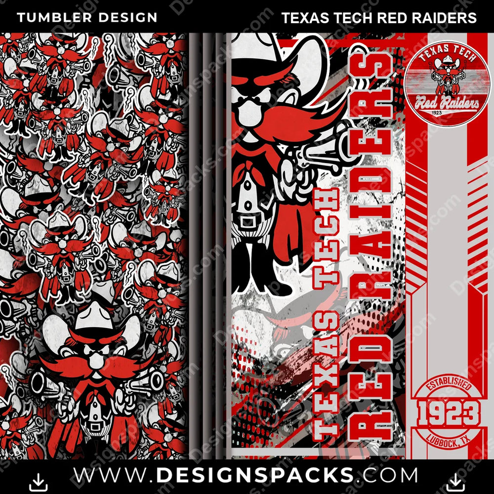 College Sport Sports Texas Tech Red Raiders NCAA College Sport Tumbler Digital Wrap Design Download