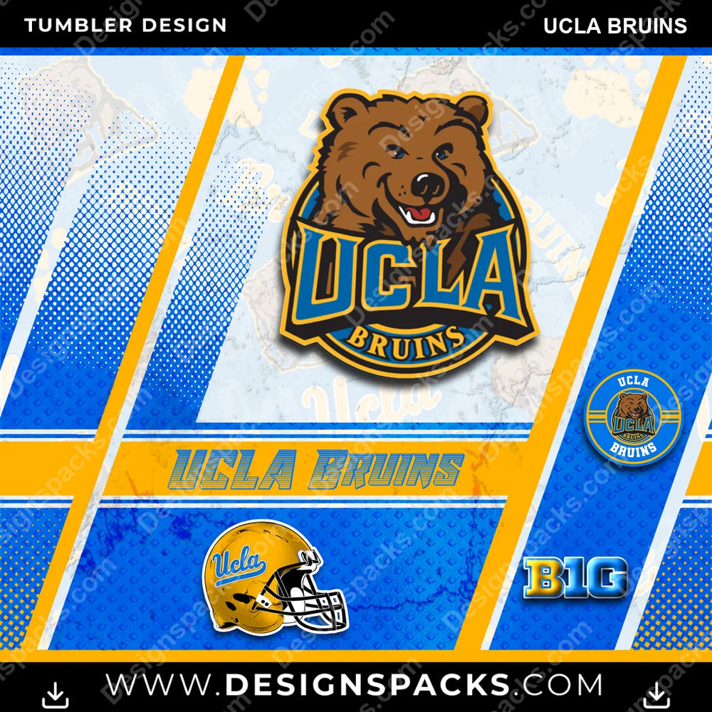 College Sport Sports UCLA Bruins NCAA College Sport Tumbler Digital Wrap Design Download