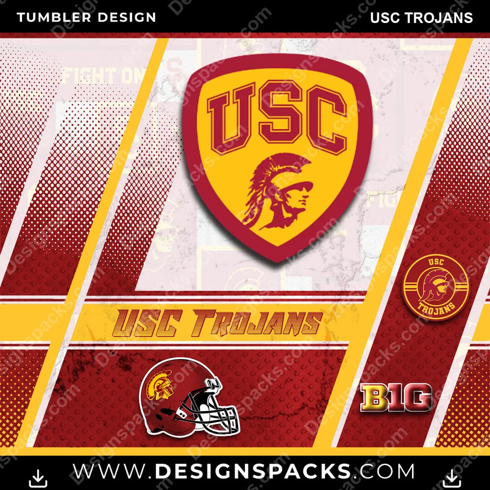 College Sport Sports USC Trojans NCAA College Sport Tumbler Digital Wrap Design Download