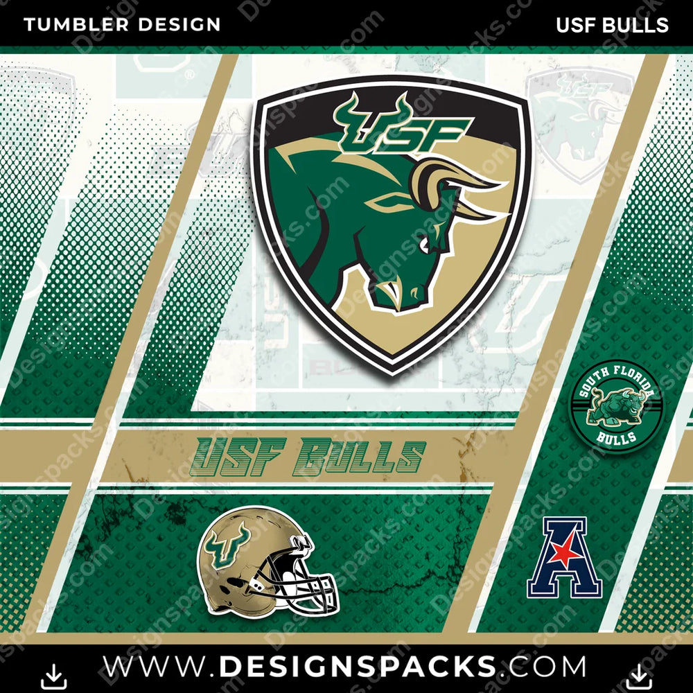 College Sport Sports USF Bulls NCAA College Sport Tumbler Digital Wrap Design Download