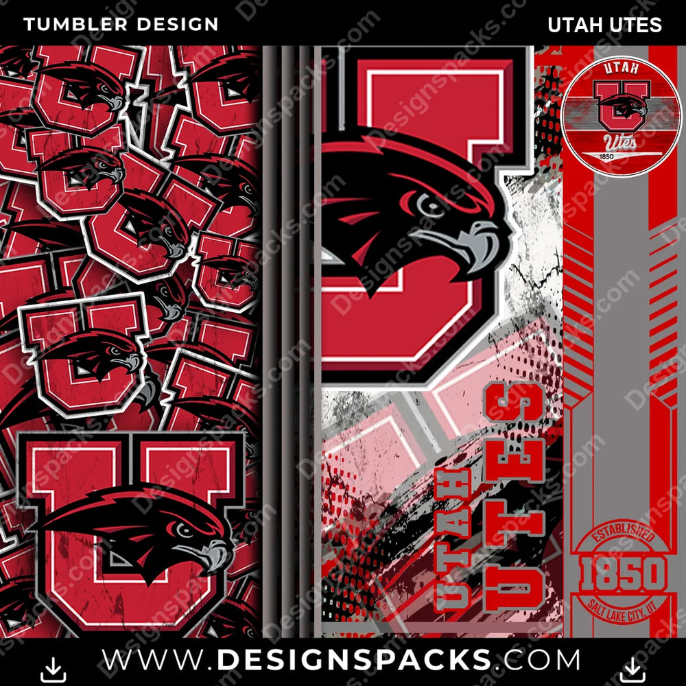 College Sport Sports Utah Utes NCAA College Sport Tumbler Digital Wrap Design Download