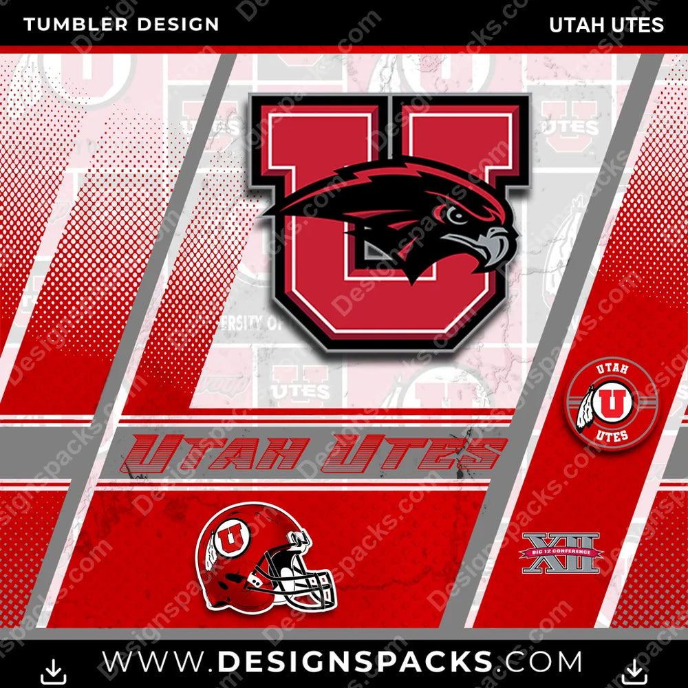 College Sport Sports Utah Utes NCAA College Sport Tumbler Digital Wrap Design Download
