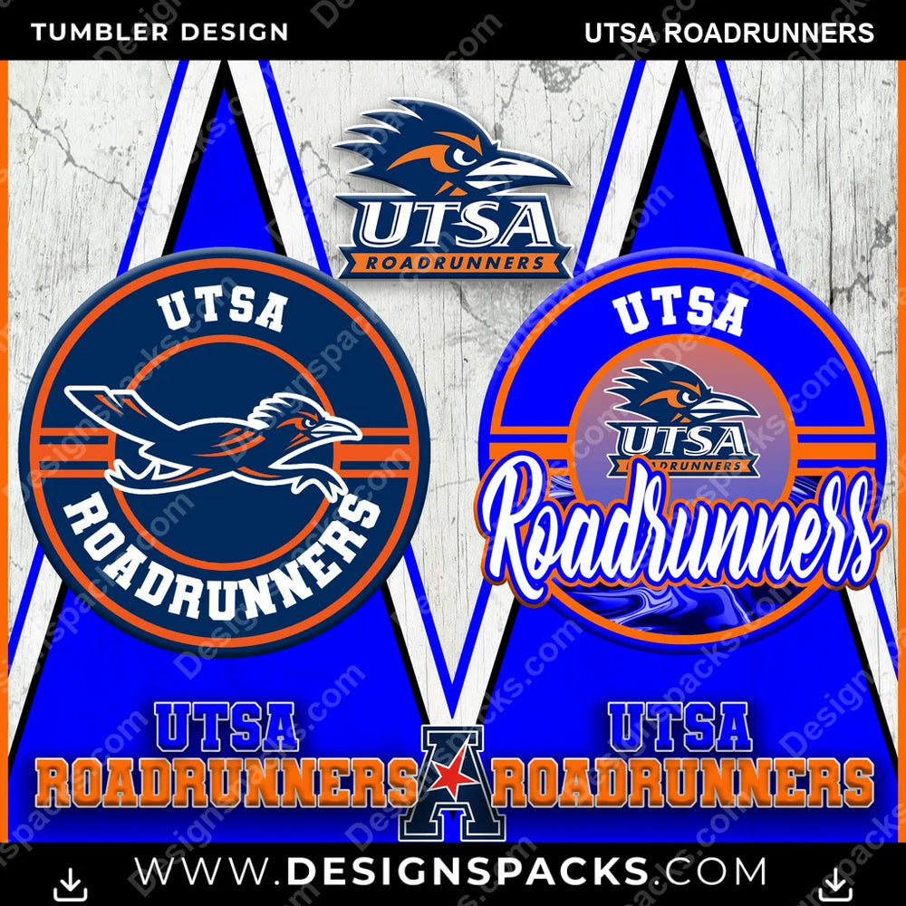 College Sport Sports UTSA Roadrunners NCAA College Sport Tumbler Digital Wrap Design Download