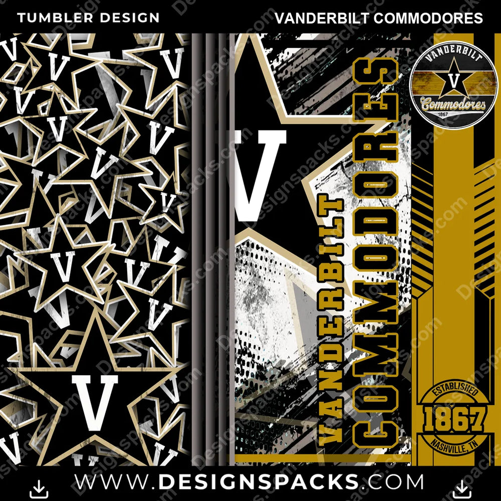 College Sport Sports Vanderbilt Commodores NCAA College Sport Tumbler Digital Wrap Design Download