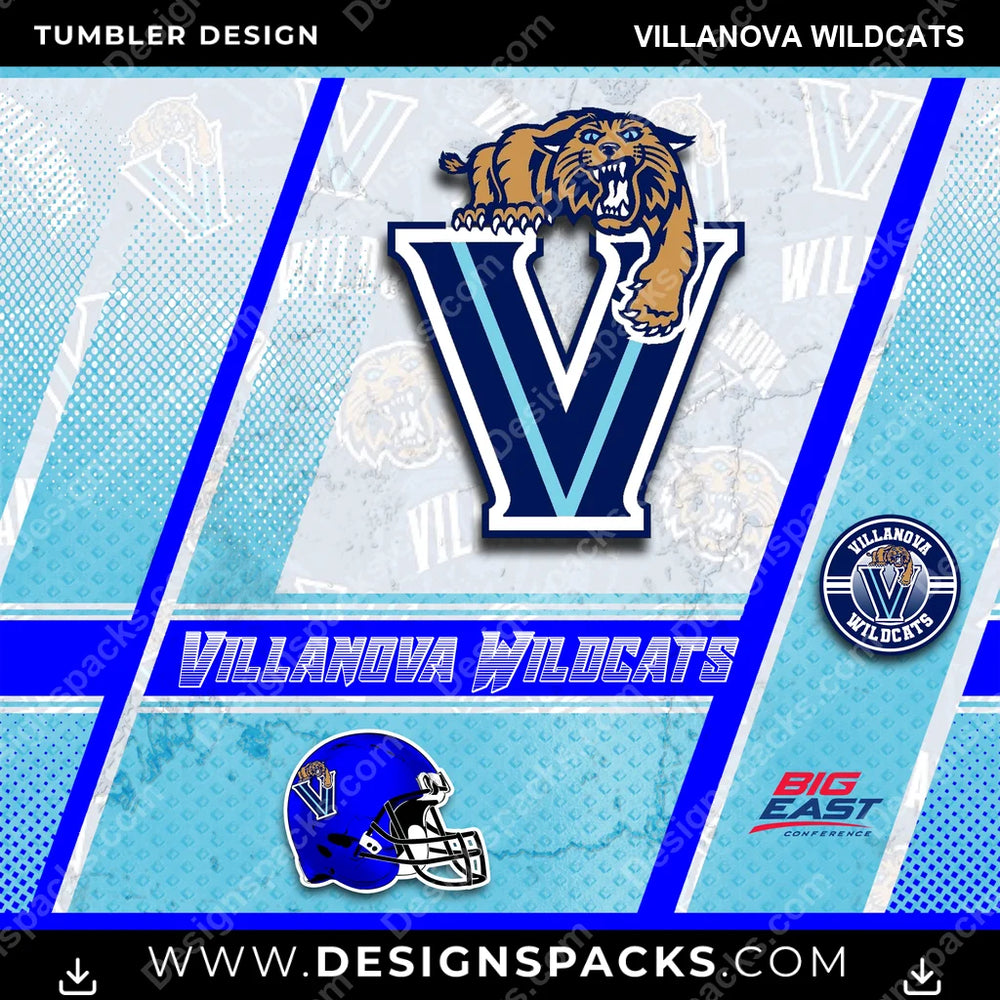 College Sport Sports Villanova Wildcats NCAA College Sport Tumbler Digital Wrap Design Download
