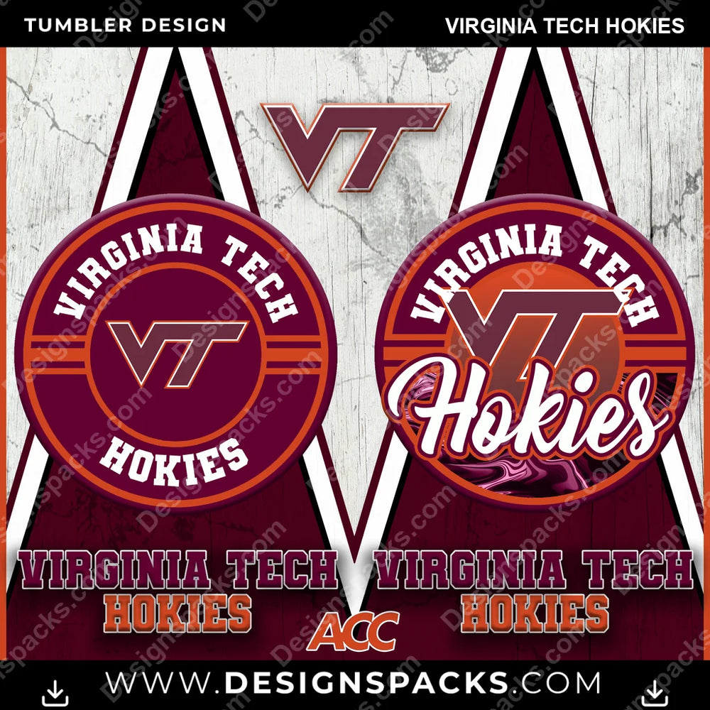 College Sport Sports Virginia Tech Hokies NCAA College Sport Tumbler Digital Wrap Design Download