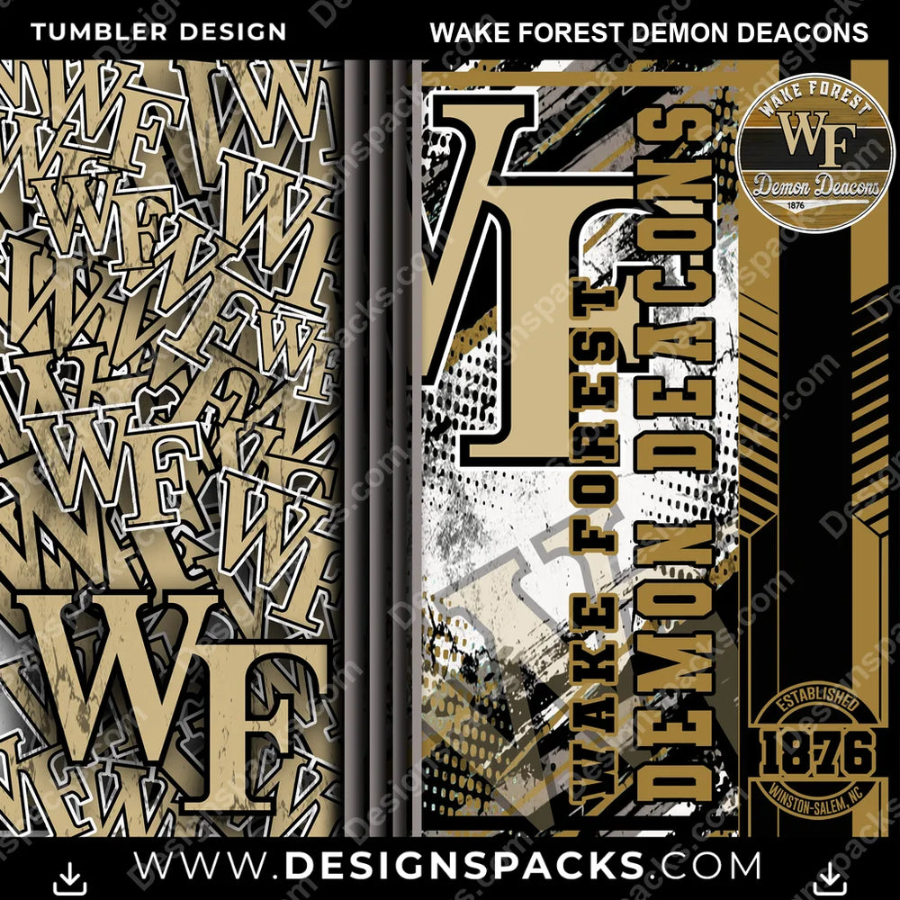 College Sport Sports Wake Forest Demon Deacons NCAA College Sport Tumbler Digital Wrap Design Download