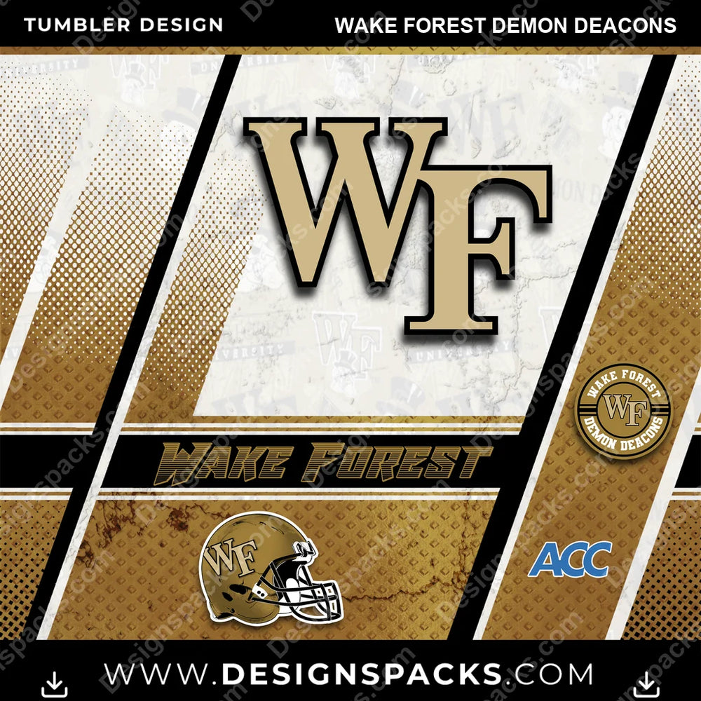 College Sport Sports Wake Forest Demon Deacons NCAA College Sport Tumbler Digital Wrap Design Download