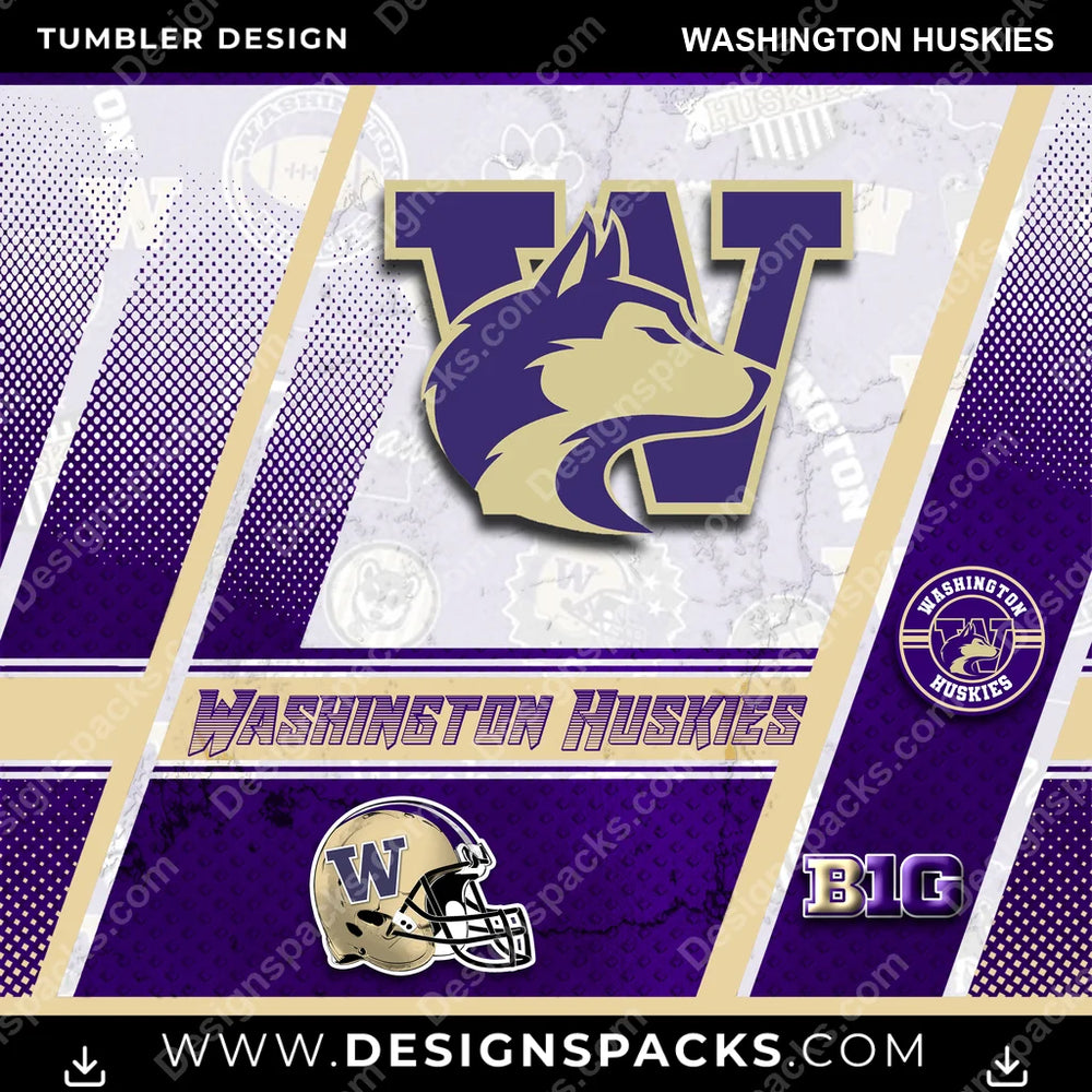 College Sport Sports Washington Huskies NCAA College Sport Tumbler Digital Wrap Design Download