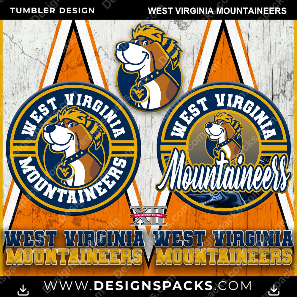 College Sport Sports West Virginia Mountaineers NCAA College Sport Tumbler Digital Wrap Design Download