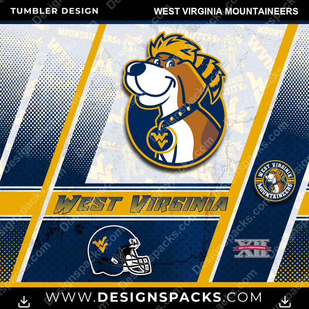 College Sport Sports West Virginia Mountaineers NCAA College Sport Tumbler Digital Wrap Design Download
