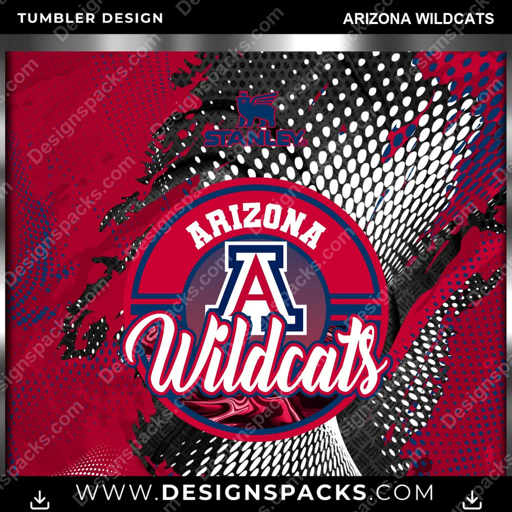 College Sport Stanley Arizona Wildcats NCAA College Sport Tumbler Digital Wrap Design Download
