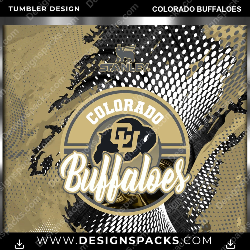 College Sport Stanley Colorado Buffaloes NCAA College Sport Tumbler Digital Wrap Design Download