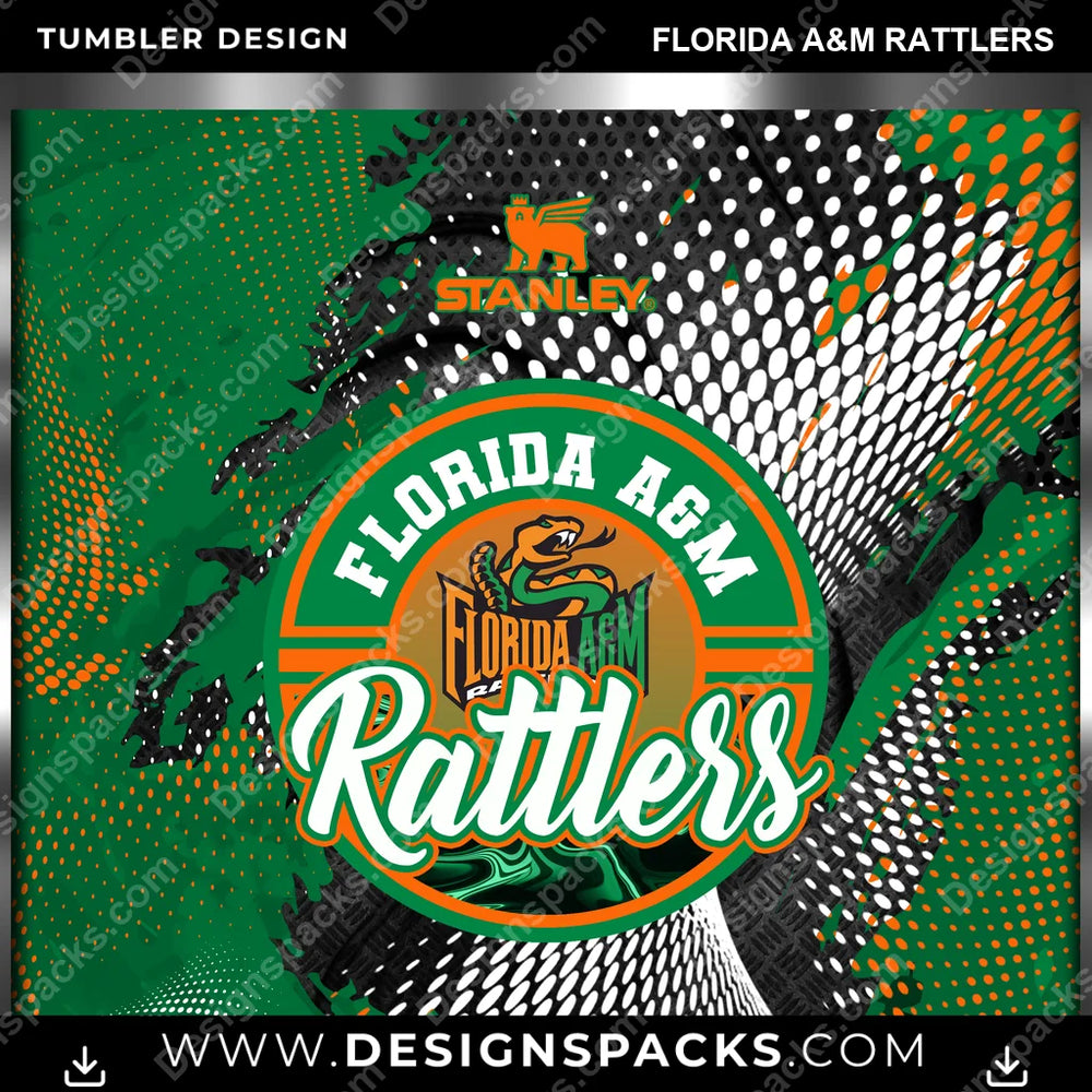 College Sport Stanley Florida A&M Rattlers NCAA College Sport Tumbler Digital Wrap Design Download