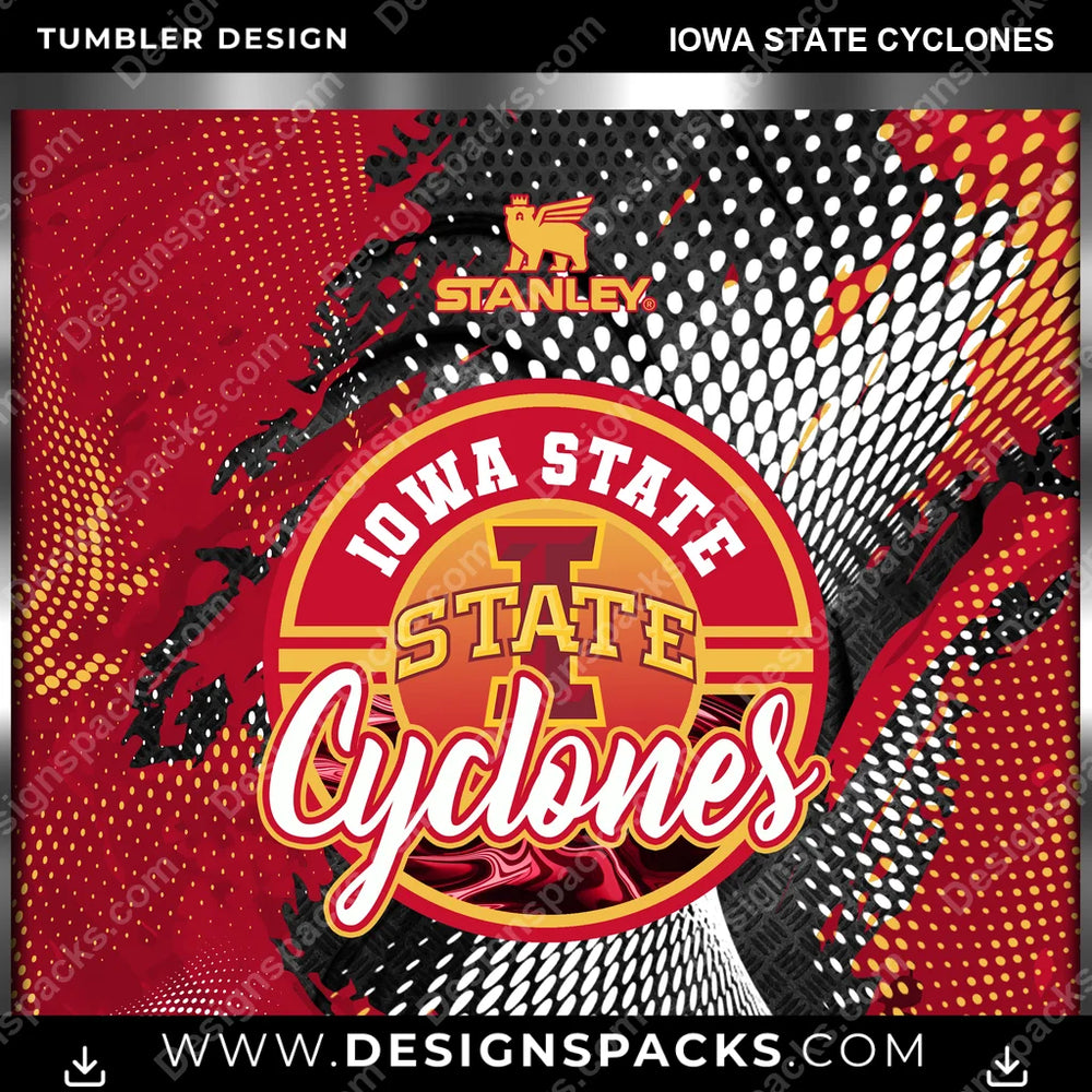 College Sport Stanley Iowa State Cyclones NCAA College Sport Tumbler Digital Wrap Design Download
