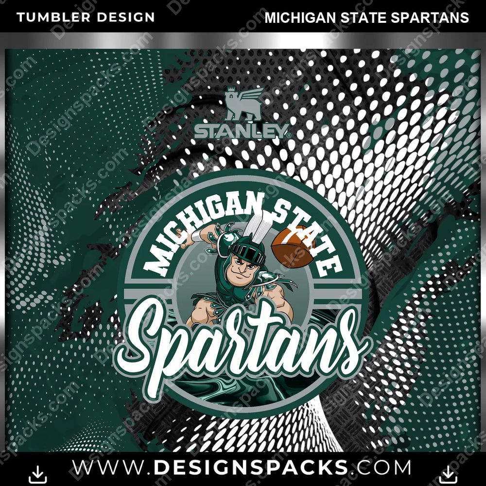 College Sport Stanley Michigan State Spartans NCAA College Sport Tumbler Digital Wrap Design Download