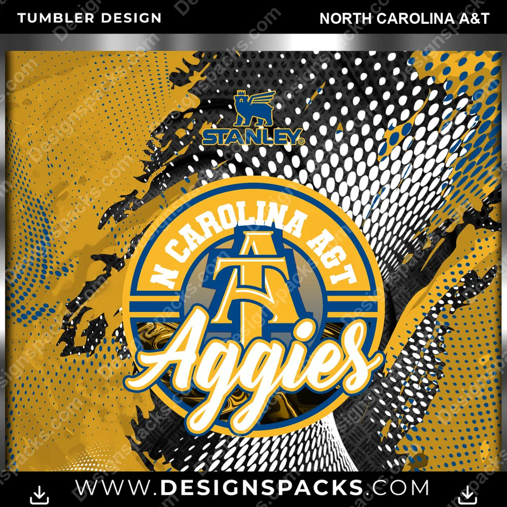 College Sport Stanley North Carolina A&T NCAA College Sport Tumbler Digital Wrap Design Download