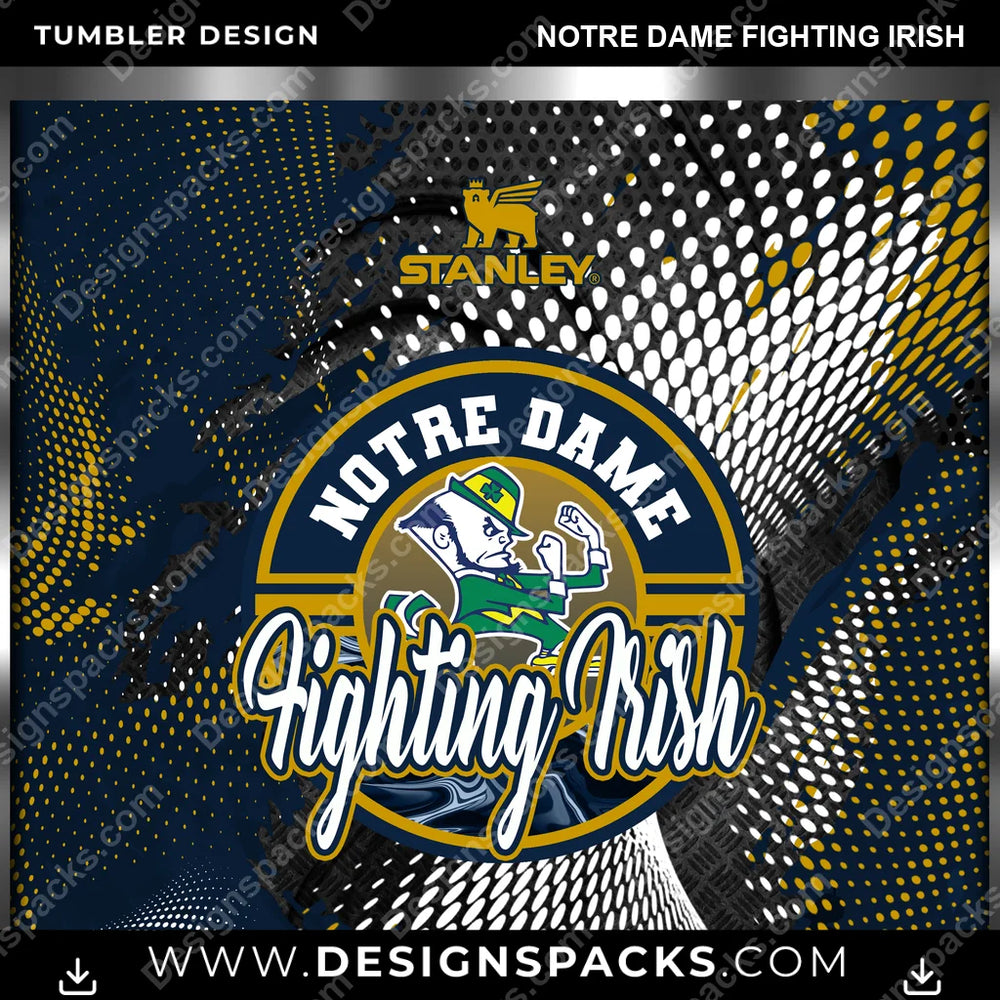 College Sport Stanley Notre Dame Fighting Irish NCAA College Sport Tumbler Digital Wrap Design Download
