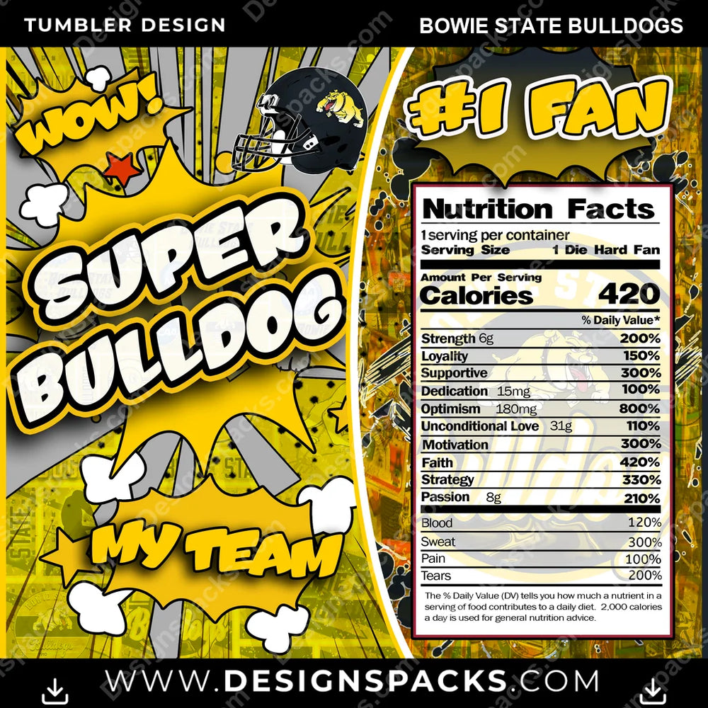 College Sport Super Team Bowie State Bulldogs NCAA College Sport Tumbler Digital Wrap Design Download