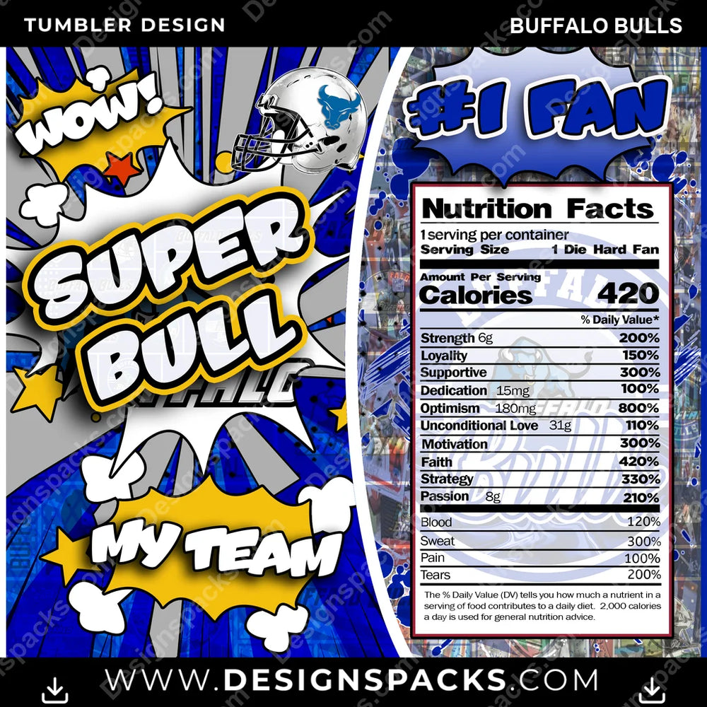 College Sport Super Team Buffalo Bulls NCAA College Sport Tumbler Digital Wrap Design Download