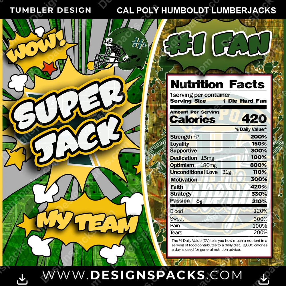 College Sport Super Team Cal Poly Humboldt Lumberjacks NCAA College Sport Tumbler Digital Wrap Design Download